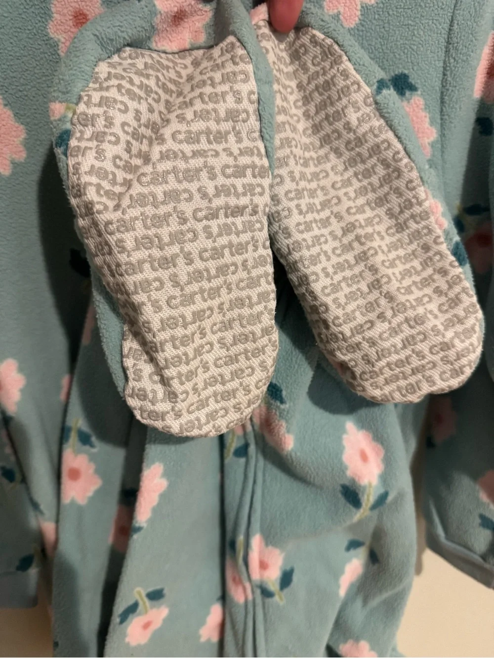 Girls size 7-Kids Floral Zip-Front One-Piece Pajamas in Teal and Pink